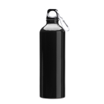 Garrafa de alumínio grande com mosquetão na tampa 800 ml cor preto segunda vista