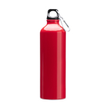 Garrafa de alumínio grande com mosquetão na tampa 800 ml cor vermelho segunda vista