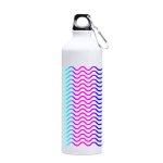 Garrafa de alumínio grande com mosquetão na tampa 800 ml cor branco vista detalhe 2