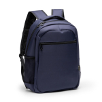 Mochila executiva acolchoada de nylon reciclado para portátil 15” cor azul-marinho primeira vista de uso