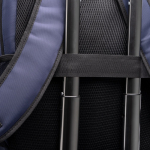 Mochila executiva acolchoada de nylon reciclado para portátil 15” cor azul-marinho vista detalhe 1