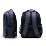 Mochila executiva acolchoada de nylon reciclado para portátil 15” cor azul-marinho vista detalhe 3