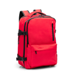 Mochila de viagem de poliéster reciclado hidrorrepelente PC 16” cor vermelho primeira vista de uso