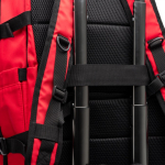 Mochila de viagem de poliéster reciclado hidrorrepelente PC 16” cor vermelho vista detalhe 2