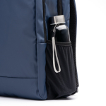 Mochila de pele PU com alças e ombro acolchoado para portátil 15” cor azul-marinho vista detalhe 2