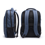 Mochila de pele PU com alças e ombro acolchoado para portátil 15” cor azul-marinho vista detalhe 5