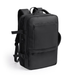Mochila de viagem, pele de PU extensível com bolso para portátil 17” cor preto primeira vista de uso
