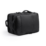 Mochila de viagem, pele de PU extensível com bolso para portátil 17” cor preto vista detalhe 1