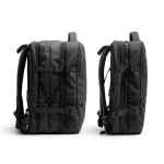 Mochila de viagem, pele de PU extensível com bolso para portátil 17” cor preto vista detalhe 8