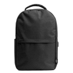 Mochila de poliéster reciclado 600D com bolso principal para portátil cor preto segunda vista