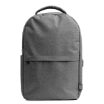 Mochila de poliéster reciclado 600D com bolso principal para portátil cor cinzento segunda vista