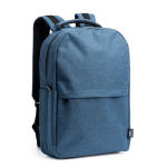 Mochila de poliéster reciclado 600D com bolso principal para portátil cor azul real primeira vista de uso