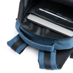 Mochila de poliéster reciclado 600D com bolso principal para portátil cor azul real vista detalhe 2
