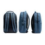 Mochila de poliéster reciclado 600D com bolso principal para portátil cor azul real vista detalhe 4