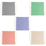 Mochila ecológica de cordão com acabamento marmoreado 120 g/m2 cor preto vista detalhe 1