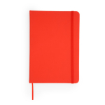 Bloco de notas de capa dura de polipele e marca-página, folhas A5 lisas cor vermelho segunda vista