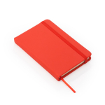 Bloco de notas, capa dura de polipele e marca-página, folhas A5 lisas cor vermelho vista detalhe 1