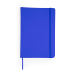 Bloco de notas de capa dura de polipele e marca-página, folhas A5 lisas cor azul real segunda vista