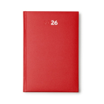 Agenda com capa acolchoada com relevo e marca-página A5 cor vermelho segunda vista
