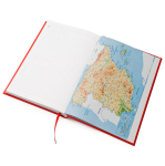 Agenda com capa acolchoada com relevo e marca-página A5 cor vermelho vista detalhe 2