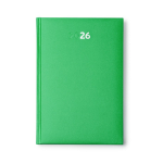 Agenda com capa acolchoada com relevo e marca-página A5 cor verde segunda vista