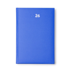 Agenda com capa acolchoada com relevo e marca-página A5 cor azul real segunda vista