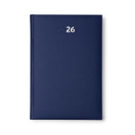Agenda com capa acolchoada com relevo e marca-página A5 cor azul-marinho segunda vista