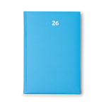 Agenda com capa acolchoada com relevo e marca-página A5 cor azul-claro segunda vista
