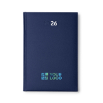 Agenda com capa acolchoada com relevo e marca-página A5 vista principal