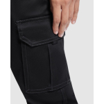 Calças de trabalho com elastano para mulher 250 g/m2 Roly Daily Stretch cor preto vista detalhe 1