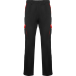 Calças compridas unissexo multibolsos contraste 250 g/m2 Roly Trooper cor vermelho segunda vista
