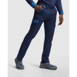 Calças compridas unissexo multibolsos contraste 250 g/m2 Roly Trooper cor azul real terceira vista de uso
