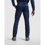 Calças compridas unissexo multibolsos contraste 250 g/m2 Roly Trooper cor azul real quarta vista de uso