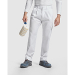 Calças de trabalho de poliéster e algodão de corte direito 210 g/m2 Roly Pintor cor branco primeira vista de uso
