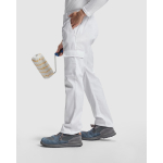 Calças de trabalho de poliéster e algodão de corte direito 210 g/m2 Roly Pintor cor branco quinta vista de uso