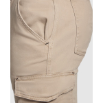 Calças de trabalho de algodão e elastano para homem 300 g/m2 Roly Fonta cor camel vista detalhe 1