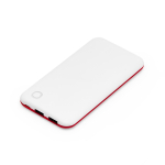 Powerbank bicolor com indicador luminoso de carga 10 000 mAh cor vermelho primeira vista de uso