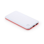 Powerbank bicolor com indicador luminoso de carga 10 000 mAh cor vermelho vista detalhe 3
