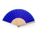 Leque colorido com tecido de poliéster e varetas de madeira cor vermelho segunda vista