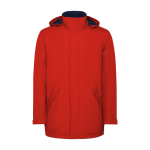 Parka de poliéster reciclado impermeável 400 g/m2 Roly Direct America cor vermelho segunda vista