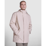 Parka de poliéster reciclado impermeável 400 g/m2 Roly Direct America cor areia primeira vista de uso
