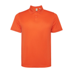 Polo técnico de manga curta, poliéster reciclado 125 g/m2 Roly Direct Tormo cor cor-de-laranja escuro segunda vista