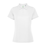 Polo técnico de poliéster reciclado para mulher 125 g/m2 Roly Direct Tormo cor branco segunda vista