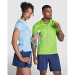 Polo técnico de manga curta de poliéster piqué 150 g/m2 Roly Direct Monzha cor turquesa terceira vista de uso