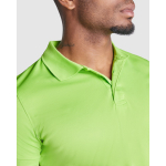 Polo técnico de manga curta de poliéster piqué 150 g/m2 Roly Direct Monzha cor turquesa vista detalhe 1