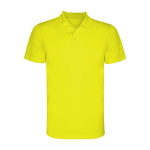 Polo técnico de manga curta de poliéster piqué 150 g/m2 Roly Direct Monzha cor amarelo fluorescente segunda vista