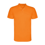 Polo técnico de manga curta de poliéster piqué 150 g/m2 Roly Direct Monzha cor cor-de-laranja fluorescente segunda vista
