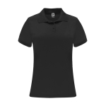 Polo técnico de poliéster piqué para mulher 150 g/m2 Roly Direct Monzha cor preto segunda vista