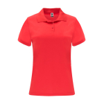 Polo técnico de poliéster piqué para mulher 150 g/m2 Roly Direct Monzha cor vermelho segunda vista