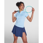 Polo técnico de poliéster piqué para mulher 150 g/m2 Roly Direct Monzha cor branco quarta vista de uso